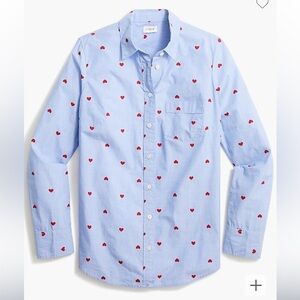 J Crew Heart Button Down NWT